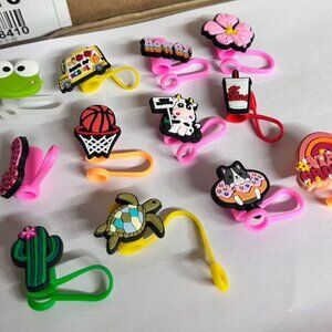 20Pcs Random Different Straw Cover Toppers for Stanley 40oz Cute Tumbler Straw C